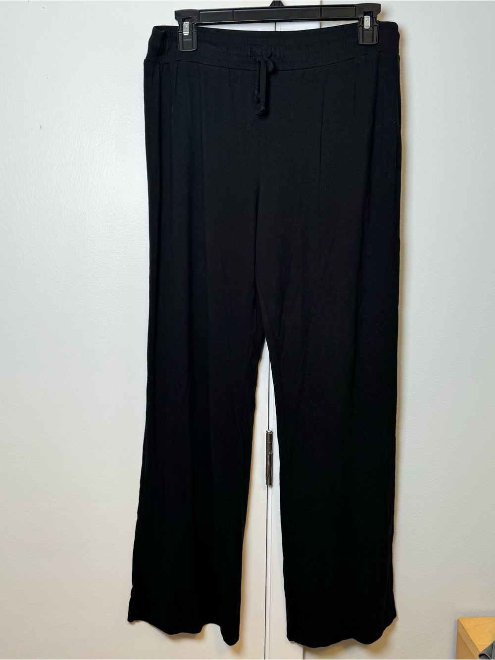 nuuds Black Wide-Leg Drawstring Lounge Pants